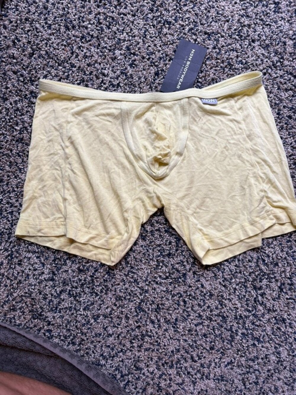 N2N Bodywear Men's Micro Boxer Briefs Pale Yellow Size Medium NWT